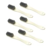 Bristle Brush Pack of 6 Cleaning Brush with Hog Bristles Natural Bristles Wild Boar Bristles Brush Hand Brush Dust Removal Brush Cleaning Brush Root Brush Multi Brush for Crumbs Cleaning