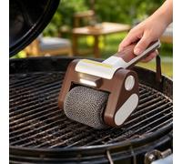 Bristle-Free Electric Grill Brush for CADAC Grillo Chef 40, Cordless Rechargeable BBQ Cleaner with Stainless Steel Roller, LED Light and One-Touch Start