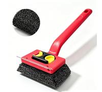 Bristle-Free Steam BBQ Cleaning Brush--Safe Scraper Grill Cleaning Tool with Long Handle & Replaceable Brush Head, for Charcoal, Electric & Gas Grills（Red）