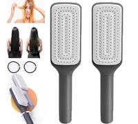 Bristleflex, Hair Brush, Self-Cleaning Anti-Static Massage Comb, Self Cleaning Hair Brush with Rotating lifting, 2025 New Upgrade Comb for All Hair, 3D Air Cushion Hair Brush (2PCS)