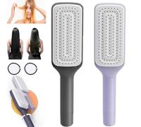 Bristleflex, Hair Brush, Self-Cleaning Anti-Static Massage Comb, Self Cleaning Hair Brush with Rotating lifting, 2025 New Upgrade Comb for All Hair, 3D Air Cushion Hair Brush (2PCS-B)
