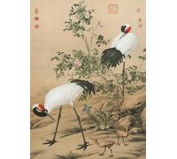 Bristlegrass 1000-Piece Jigsaw Puzzle for Adults-Chinese Qing Dynasty Old Master Giuseppe Castiglione Masterpieces of Art Cranes for Puzzle Enthusiasts Unique Brain Teaser (1000pcs)