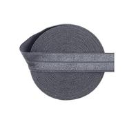 Bristlegrass Charcoal 5 Yard 5/8 Inch FOE Fold Over Elastic Spandex Satin Band Lace Dress DIY Sewing Trim Craft Solid Color Ribbon Sewing lace Charcoal（5Yard 5/8")