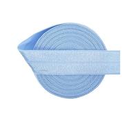 Bristlegrass Placid Blue 2 Yard 3/4 Inch Satin Elastic Band Shiny Spandex Ribbon for Hair Tie Headband Dress DIY Sewing Trim Solid Color Ribbon Sewing lace Placid Blue(2Yard 3/4")