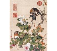 Bristlegrass Puzzles for Adults 1000 Pieces, Jigsaw Puzzles of Chinese Giuseppe Castiglione Masterpieces of Art Chrysanthemum Game Puzzle, Gifts for Adults, Birthday Christmas Puzzle Funny Gifts