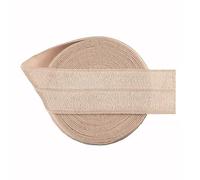 Bristlegrass Tan 5 Yard 3/4 Inch Matte Fold Over Elastic Band Foe Spandex Ribbon for Hair Tie Headband Dress DIY Sewing Trim Solid Color Ribbon Sewing lace Tan（5Yard 3/4")