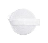 Bristlegrass White 12 Yard 5/8 Inch Shiny Fold Over Elastic Band for Sewing FOE Roll Spool Stretchy Ribbon for Hair Tie Headband Dress DIY Sewing Trim Solid color ribbon sewing lace White（12Yard 5/8")