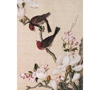 Bristlegrass Wooden Jigsaw Puzzles 1000 Pieces Chinese Qing Dynasty Giuseppe Castiglione Masterpieces of Art Flower of Begonia and Magnolia Gifts Art Collectibles Painting Puzzles (1000 pcs)
