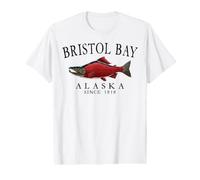 Bristol Bay Alaska Salmon Since 1818 Arched Black Letters Value Graphic T-Shirt