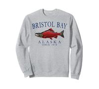 Bristol Bay Alaska Salmon Since 1818 Navy Blue Letters Sweatshirt
