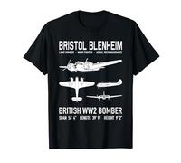 Bristol Blenheim British WW2 Bomber Plane Silhouettes T-Shirt