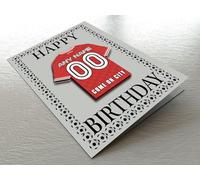 BRISTOL CITY FOOTBALL BIRTHDAY CARD - CUSTOMISED FOOTBALL SHIRT THEMED FRIDGE MAGNET BIRTHDAY CARD - THE BEST A FAN CAN GET!