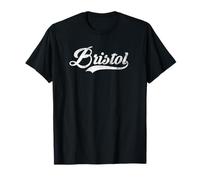 Bristol Creationz Co. - Bristol Vintage Design - Retro T-Shirt - Black - Small - Unisex-Adults - Short Sleeve - Crew Neck - Classic Fit