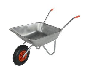 Bristol DIY Garden Light Work Metal Wheelbarrow - 50L/80kg Capacity | Galvanised Metal Pan | Sturdy Frame | Ideal Wheelbarrow for Home Gardening