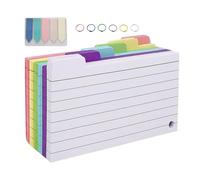 Bristol Lines - Pack of 300 6 Colours with Rings | Revision Note Cards | Colourful Sheets with Permanent Workbook Arrow Stickers | Ideal for Students Office