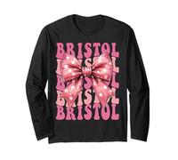 Bristol Name Coquette Bow Aesthetic for Women Girls Long Sleeve T-Shirt