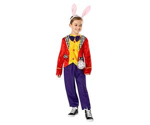 Bristol Novelty 3013497-8000 White Rabbit Costume Kids Fancy Dress, Boys, Multi, 7-8 Years Halloween, World Book Day