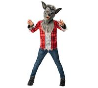 Bristol Novelty 3015507-8000 WEREWOLF Costume, Boys, Girls, Grey, Red, Age 7-8 Years Halloween Halloween