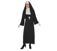 Bristol Novelty 301580S000 Nun Ladies Costume Adult Fancy Dress, Women, Black, UK 10-12 Halloween Halloween