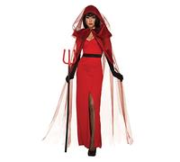 Bristol Novelty 301620M Crimson Demoness Costume Adult Fancy Dress, Women, Red, Medium UK 14-16 Halloween Halloween