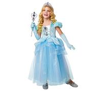 Children's Blue Princess Fairytale Fairy Godmother Tiara Gloves Fancy Dress