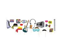 Bristol Novelty 80s Photobooth Kit (18 Piece Set) - Multicoloured - Multicoloured - One Size