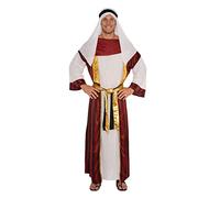 Bristol Novelty 820569STD000 Royal Desert Prince Costume set | Men's adult | White and Wine red Fancy Dress Halloween Halloween