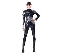 Bristol Novelty AC221 Lady Spy Costume set | For Women | Black, and Silver, UK size 10-14