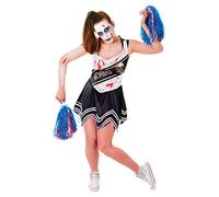 Bristol Novelty AC405 Zombie Cheerleader Costume, White/Black, UK Size 10-14