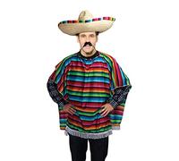 Adult Mens Unisex Mexican Spanish Poncho Fancy Dress Western Costume New