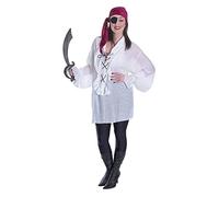 Bristol Novelty AC670 Pirate Lady Shirt | For Women | White, Size 10-14 Halloween Halloween