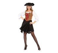 Bristol Novelty AC725 Red/Brown Pirate Lady Dress (UK 10-14)