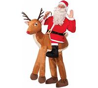 Bristol Novelty AC790 Santa Ride-a-Reindeer Costume set | Multicolor, Mens, 42-Inch Chest Size Halloween, World Book Day