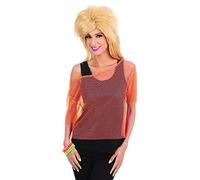 Bristol Novelty AC855 Neon Mesh Top | For Women | Pink Females, Size 10-14