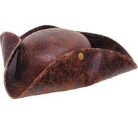 Bristol Novelty Adult Christmas Party Headwear Ancient Look Tricorn Pirate Jack Hat Brown UK