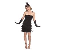 Bristol Novelty AF130L Flapper Dress Black Large Costume, Women Halloween