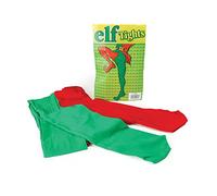 Bristol Novelty BA043 Elf Tights Fancy Dress Accessory, Womens, Green/Red, One Size