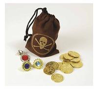Bristol Novelty BA1089 Pirate Pouch with Coins and Jewellery | Multicolor, unisex-adult, One Size