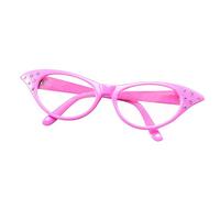Bristol Novelty BA142P 50's Female Style Glasses, Womens, Pink, One Size