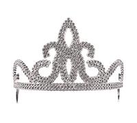 Bristol Novelty BA199 Tiara Plastic Silver, Womens, One Size