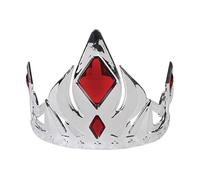 Bristol Novelty BA2127 Crown Tiara with Stones | For Women | Silver Red, One Size
