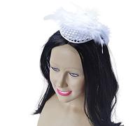 Bristol Novelty BA330 Silver Gangster Moll 1pc. Lady's Hat Sequin/Feather, Womens, One Size