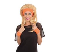 Bristol Novelty BA3322 80s Headband Wristband Set Orange, Women