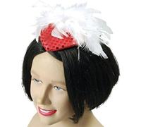 Bristol Novelty BA346 Lady's Hat Red Sequin & Feather, Womens, One Size