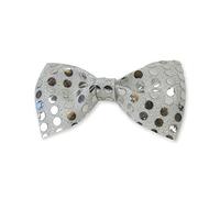 Bristol Novelty BA389 Sequin Bow Tie Silver | for Women, Unisex-Adult, One Size
