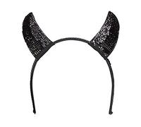 Bristol Novelty Devil Horns BA447 – Sequin Black, Womens, One Size