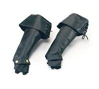 Black Deluxe Pirate Santa Boot Top Covers Fancy Dress Accessory Hook Medieval