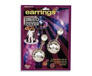 Bristol Novelty BA576 Disco Ball Earring, Womens, One Size Halloween
