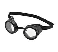Steam Punk Pilot Goggles Black Frame With Glasses Fancy Dress