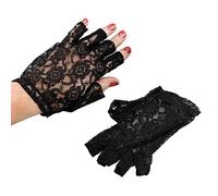 Bristol Novelty BA669 Lace Gloves 9" Fingerless Black, Womens, One Size